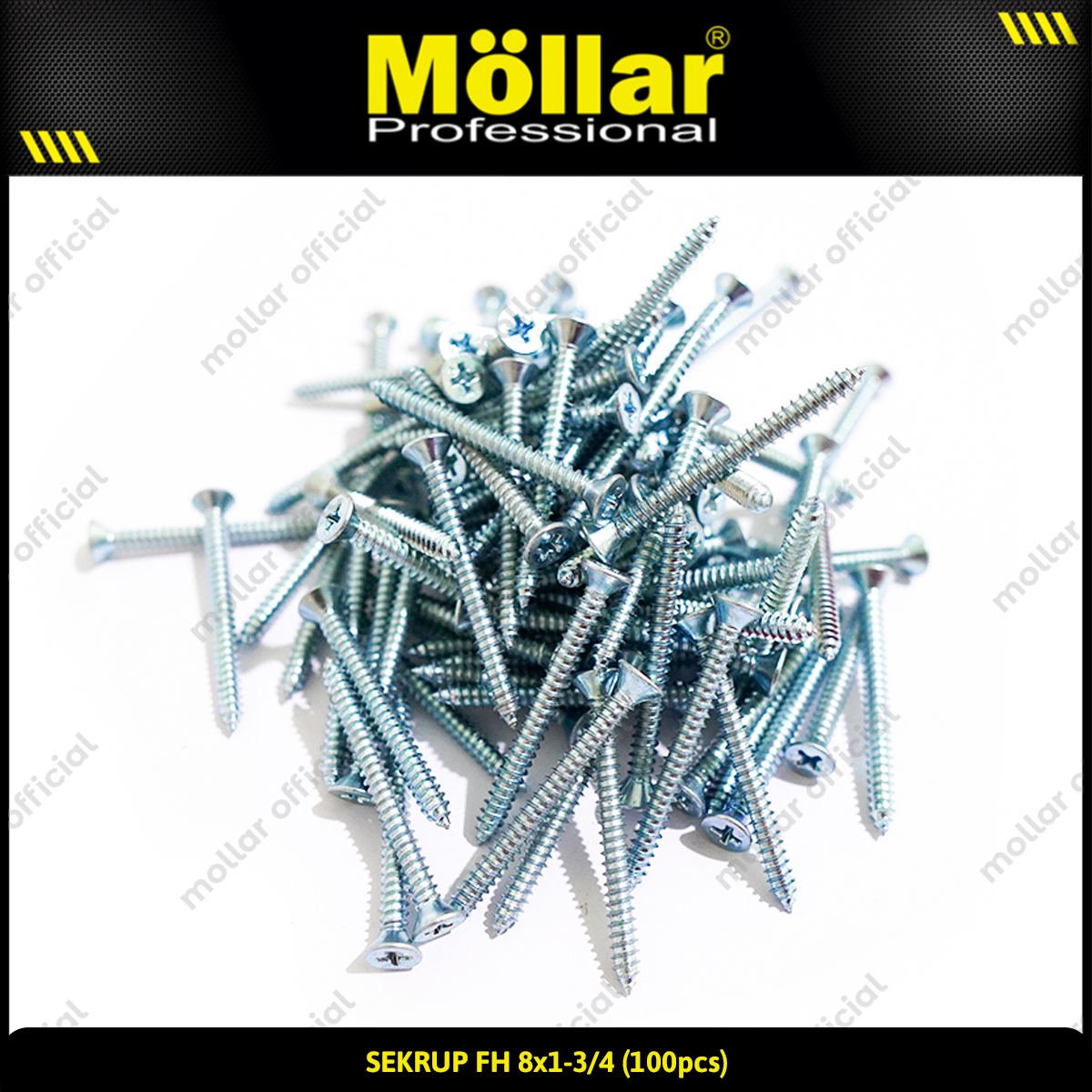 MOLLAR 93-059 Sekrup FH 8 x 1-3/4 - 100 pcs