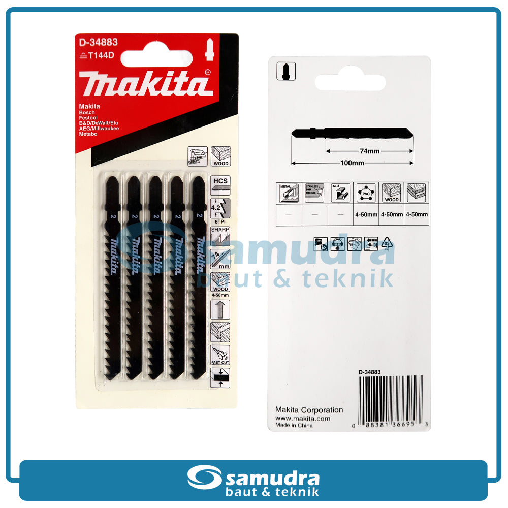 MAKITA D-34883 Mata Jigsaw T144D Set 5 pcs / Jig Saw Blade Wood Fast