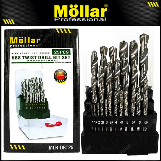 MOLLAR Mata Bor Set Besi 25 Pcs HSS 1 mm - 13 mm