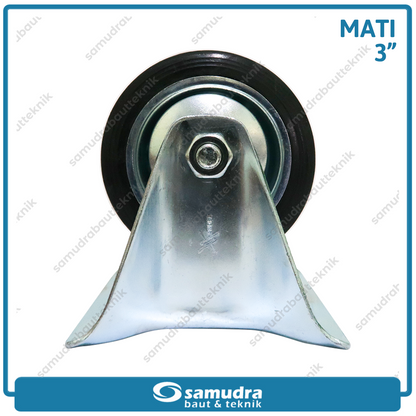 XANDER RODA-314 Roda Karet Hitam Mati 3" - Satuan