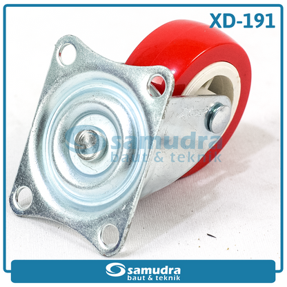 XANDER RODA-429 Roda PU Merah Hidup 2" XD-191-50mm - Satuan