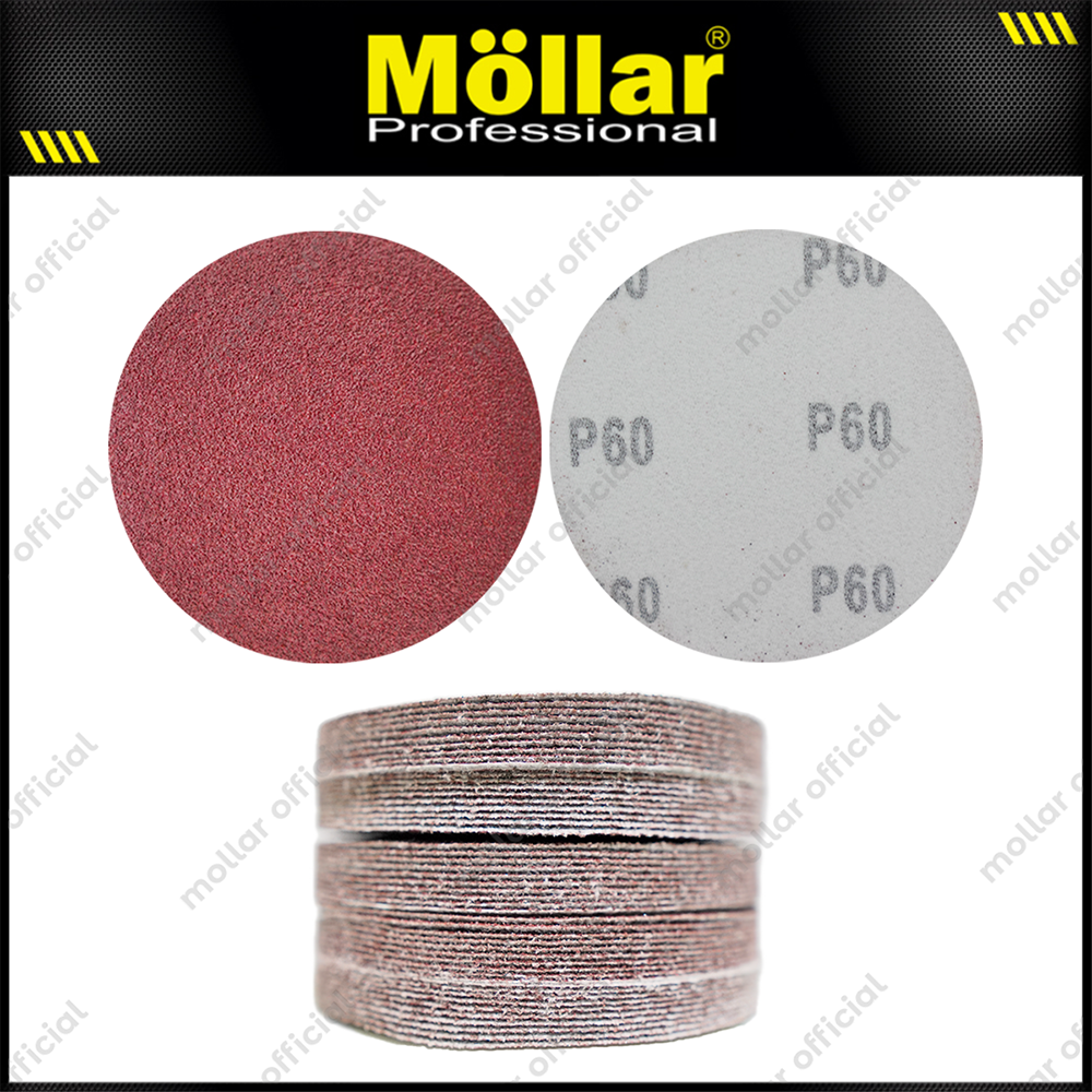 HSS Amplas Bulat No 60 Amplas Velcro Tempel Mata Gerinda 4 Inch - 50 Pcs