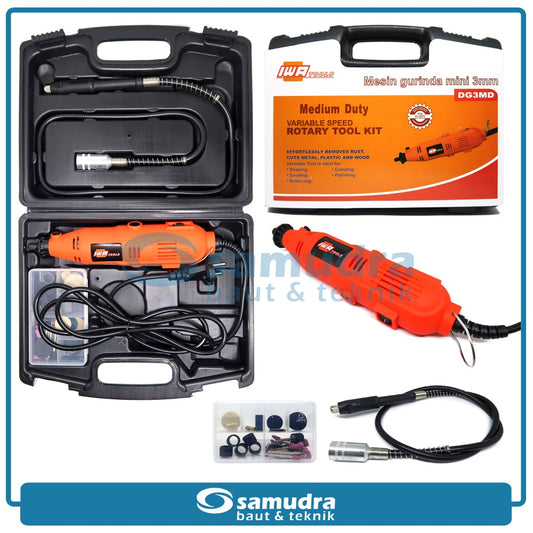 `IWA DG3MD Mesin Mini Grinder Set 40 pcs Box Plastik Medium Duty