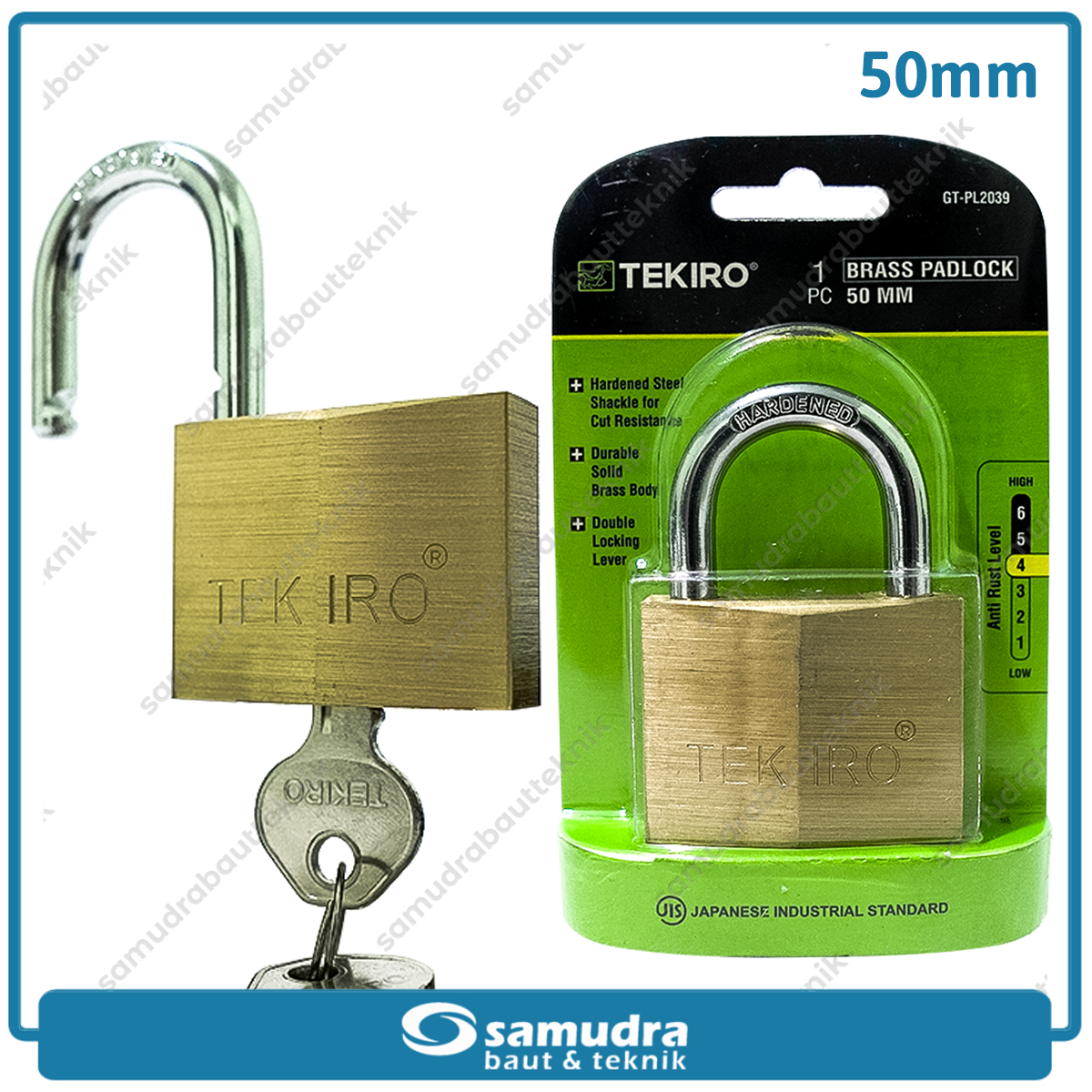 TEKIRO GT-PL2039 Gembok Kuningan 50 mm