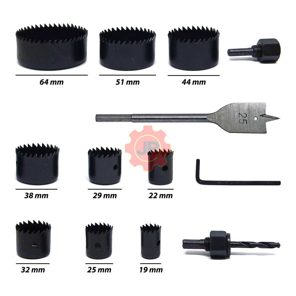 JP 89-001 Hole Saw Set 13 pcs / Mata Bor Holesaw Kayu