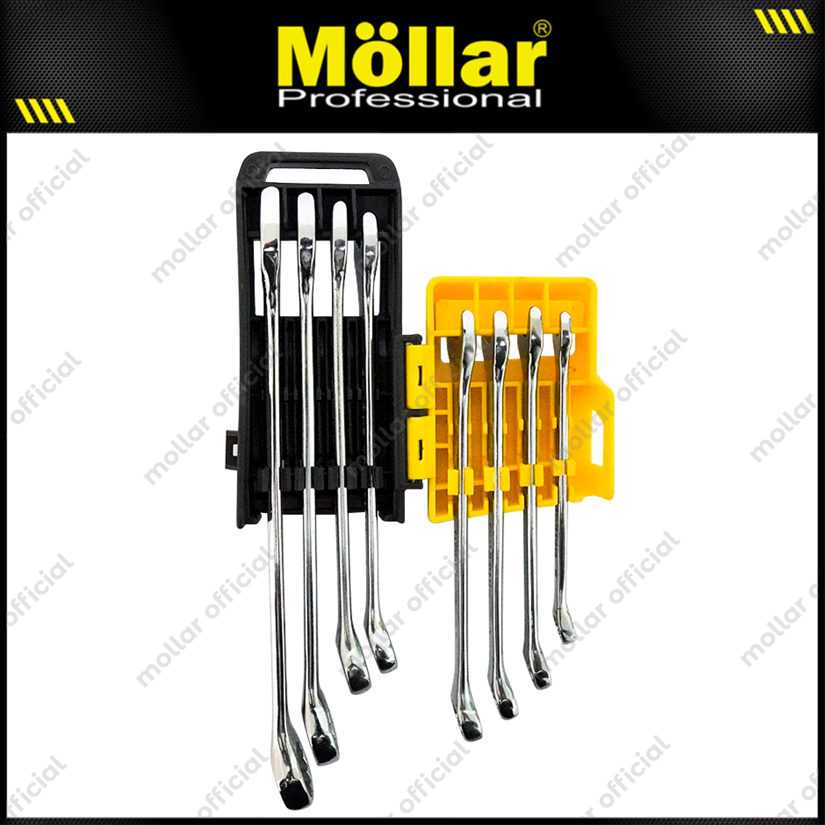 BISON Kunci Ring Pas Set 8 pcs (8-19 mm) Eliptical