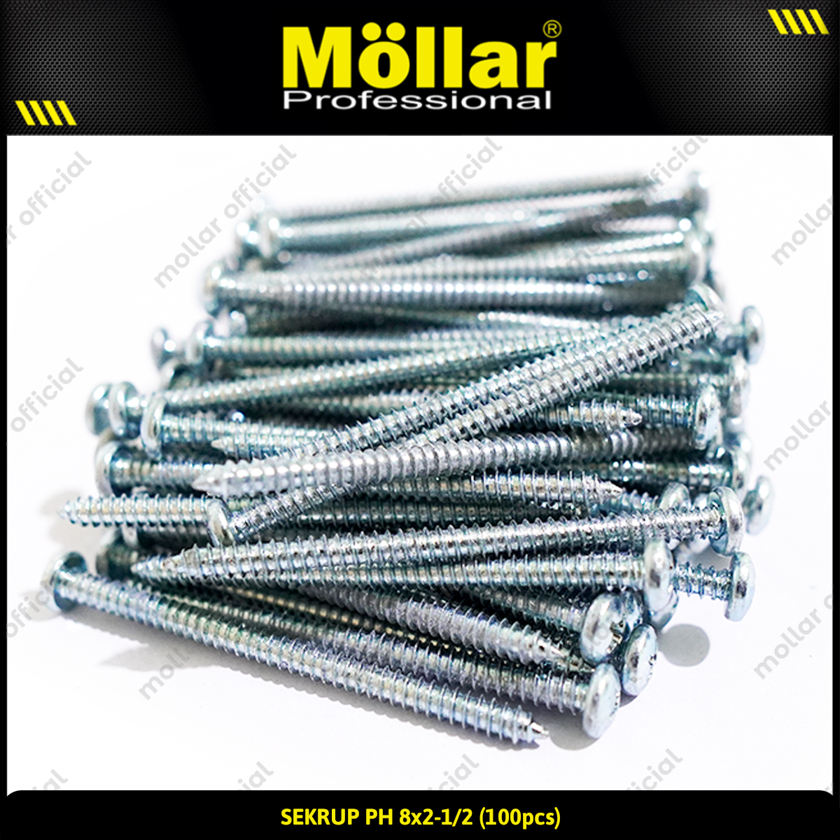 MOLLAR 93-037 Sekrup PH 8 x 2-1/2 - 100 pcs