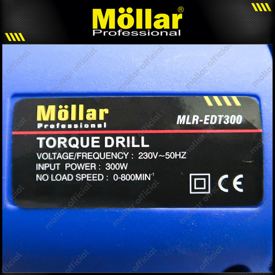 MOLLAR EDT300 Mesin Bor Listrik Obeng Torsi Torque Drill 10mm 300 Watt