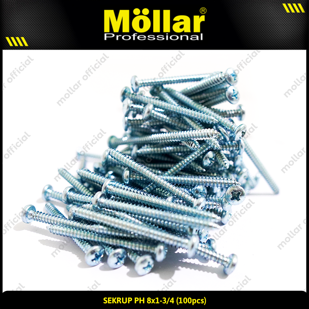 MOLLAR 93-035 Sekrup PH 8 x 1-3/4 - 100 pcs