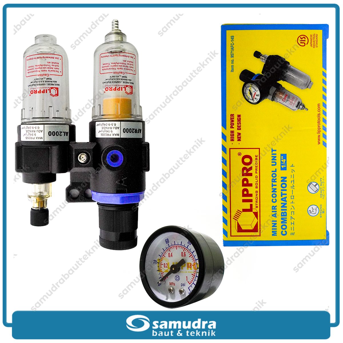 LIPPRO 9571AFC-14S Mini Air Filter Control Unit Kompresor Angin Double