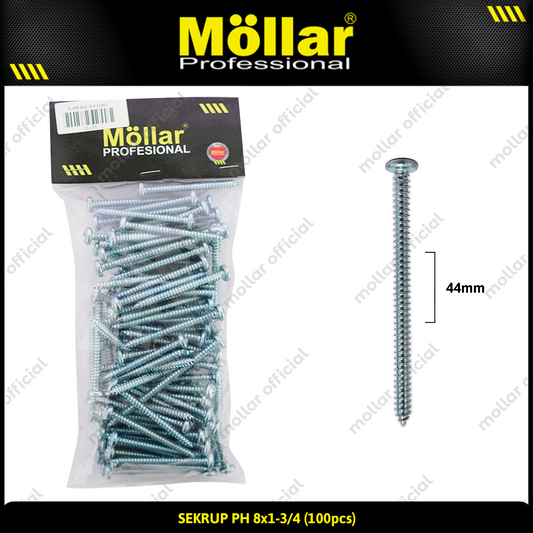MOLLAR 93-035 Sekrup PH 8 x 1-3/4 - 100 pcs