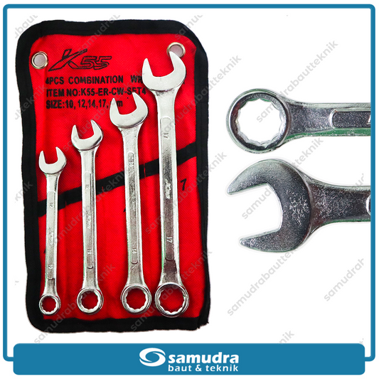 K55 K55-ER-CW-SET4 Kunci Ring Pas Set 4 pcs (10-17 mm)