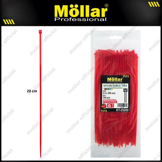 MOLLAR KT-25200 Kabel Ties 2.5x200 mm Merah