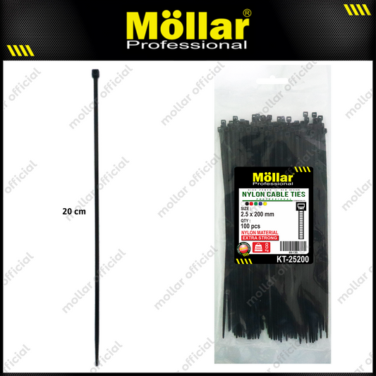 MOLLAR KT-25200 Kabel Ties 2.5x200 mm Hitam