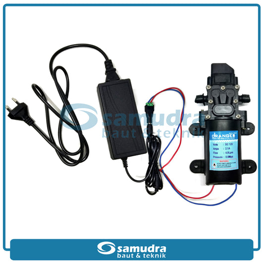 [PAKET] ORANGE Dinamo Sprayer Pompa Air Cuci Motor Steam & Adaptor 12v