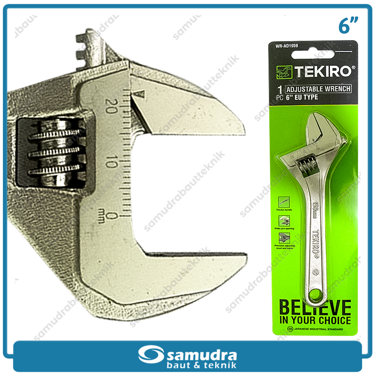 TEKIRO WR-AD1959 Kunci Bago 6" New Tipe EU / Kunci Inggris