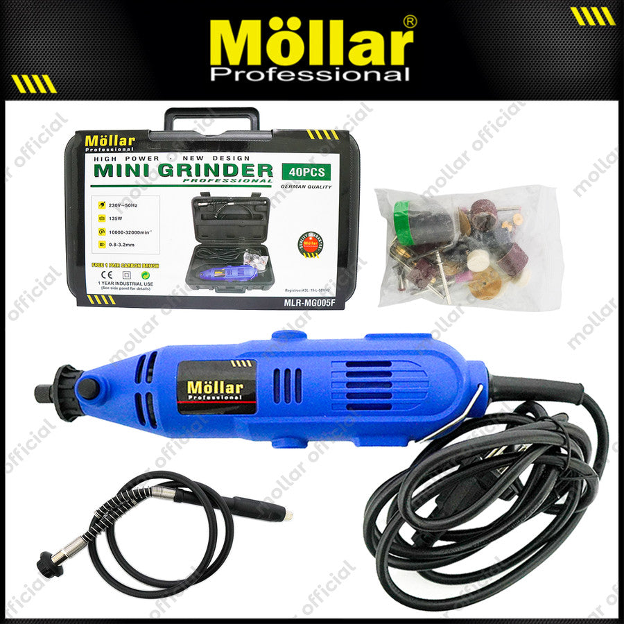 MOLLAR MG005 Mini Grinder Set 40 Pcs Bor Gerinda Tuner 130 Watt