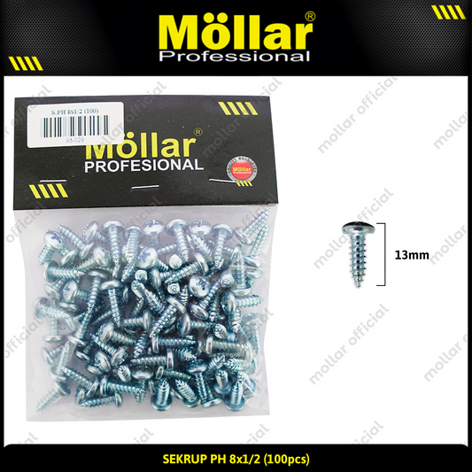 MOLLAR 93-029 Sekrup PH 8 x 1/2 - 100 pcs