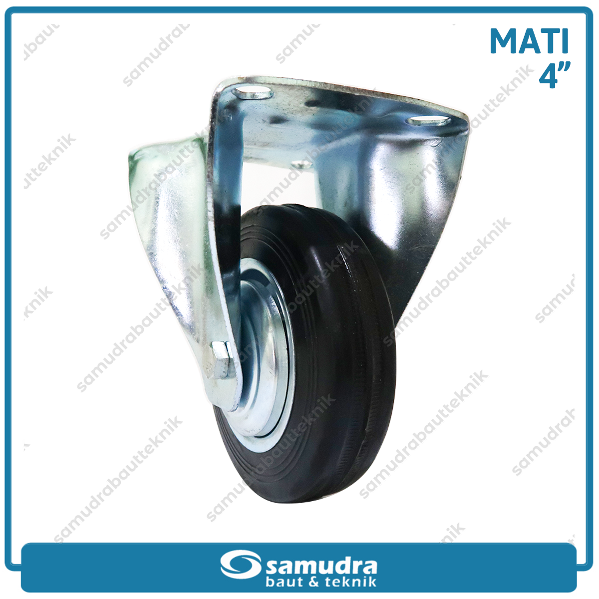 XANDER RODA-197 Roda Karet Hitam Mati 4" - Satuan