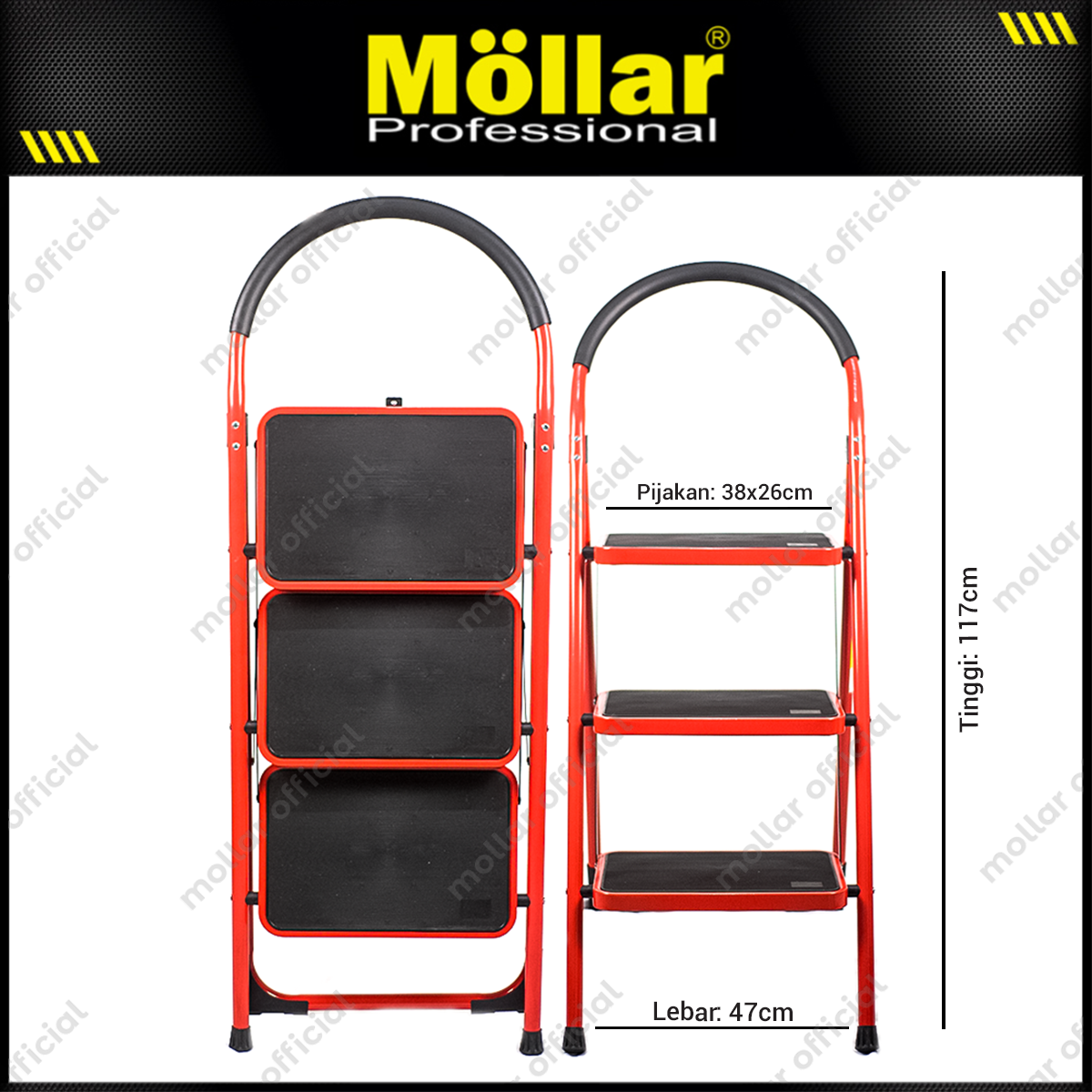 MOLLAR Tangga Rumah Besi 3 Step 1.3 meter