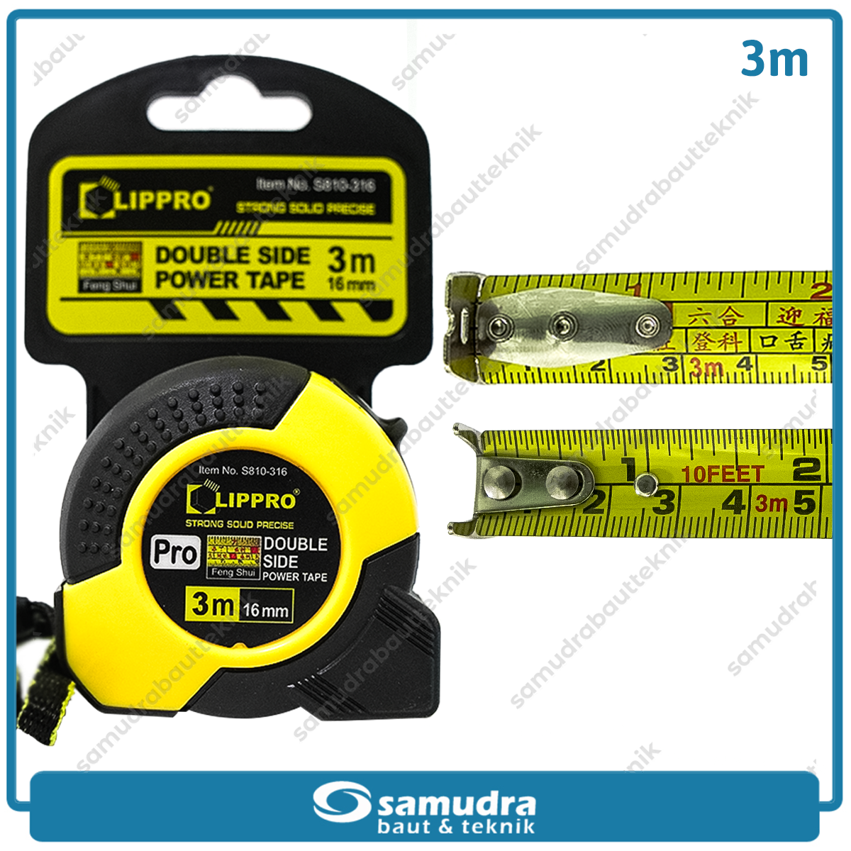 LIPPRO S810-316 Meteran Dua Sisi 3 meter / Feng Shui