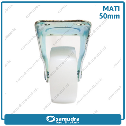 XANDER RODA-290 Roda PP Nylon Putih Mati 2" XD-1124-50mm - Satuan