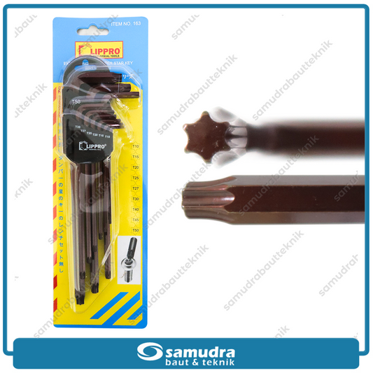 LIPPRO 163 Kunci L Set Panjang Extra Long Bintang 9 pcs T10-T50