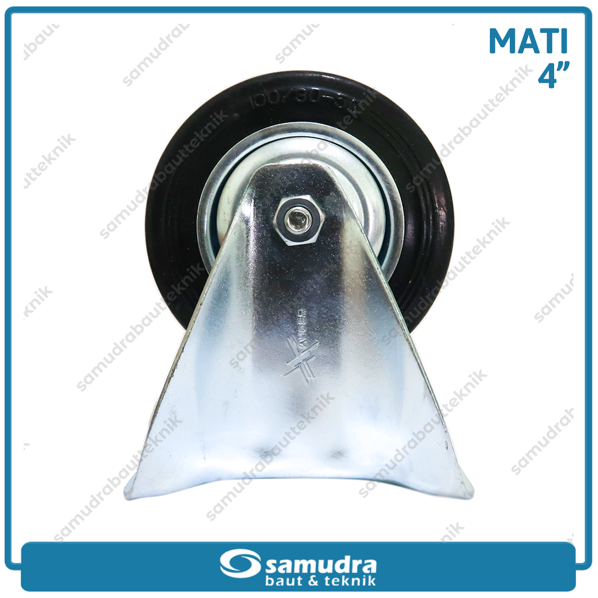 XANDER RODA-197 Roda Karet Hitam Mati 4" - Satuan