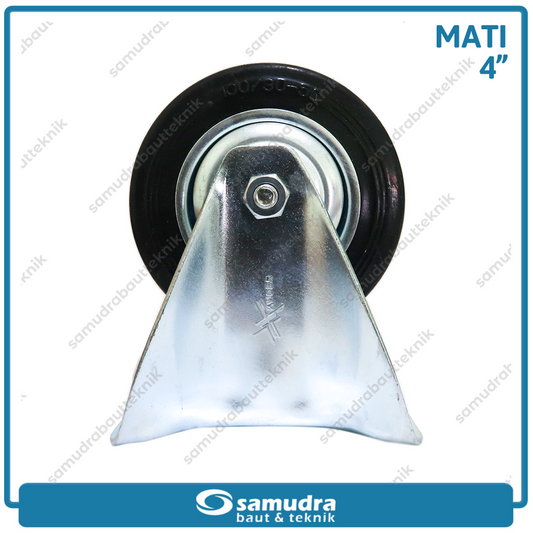 XANDER RODA-197 Roda Karet Hitam Mati 4" - Satuan