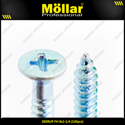 MOLLAR 93-057 Sekrup FH 8 x 1-1/4 - 100 pcs