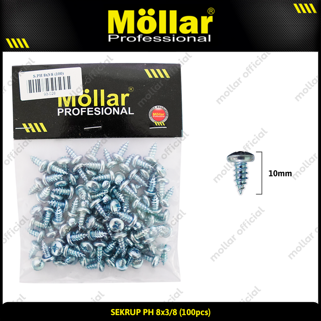MOLLAR 93-028 Sekrup PH 8 x 3/8 - 100 pcs