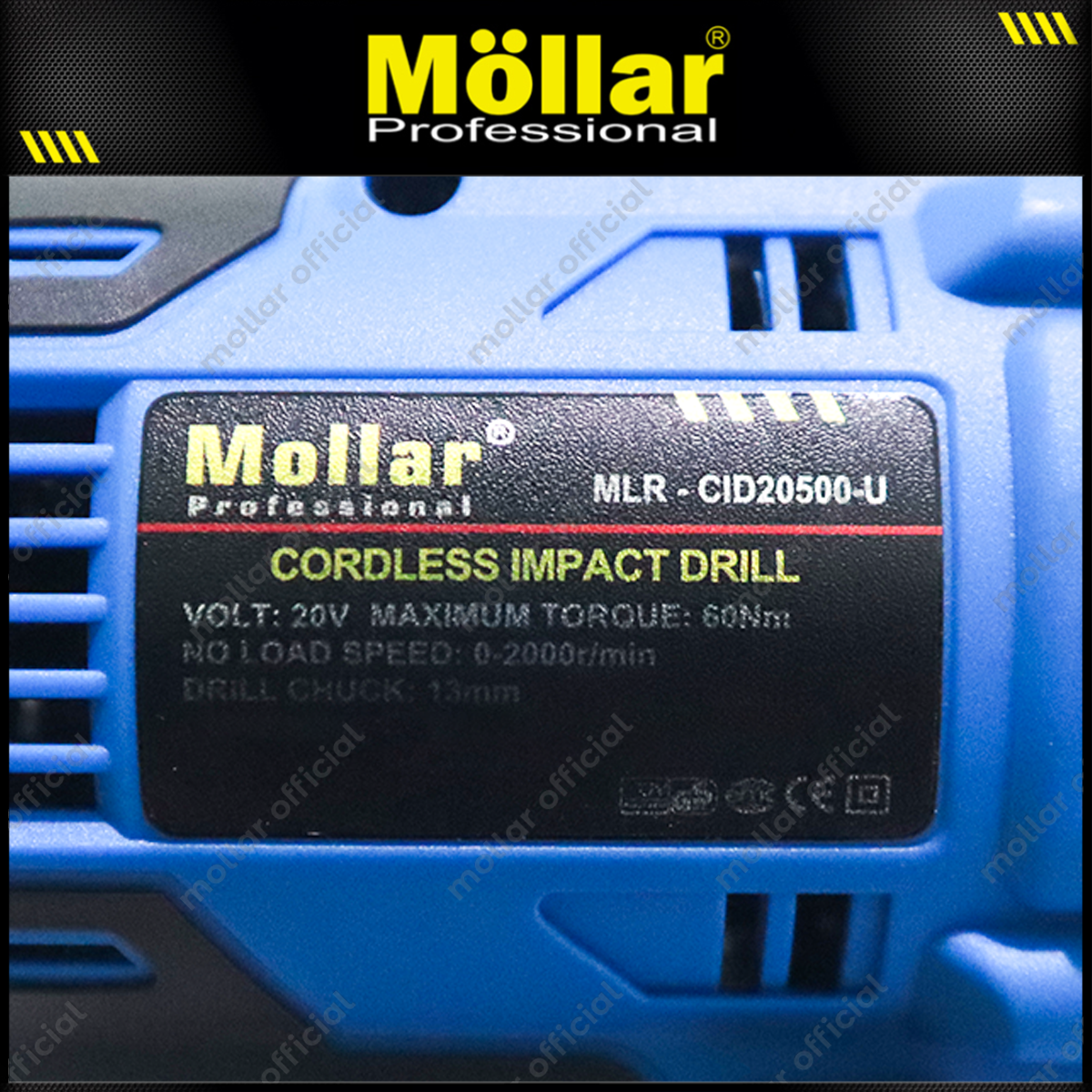 MOLLAR CID20500-U POLOSAN Cordless Impact Drill 20V Tanpa Baterai & Charger
