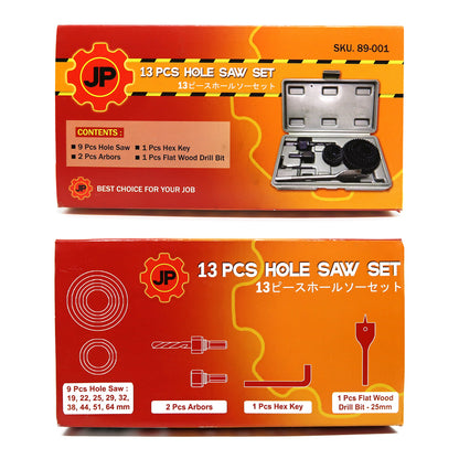 JP 89-001 Hole Saw Set 13 pcs / Mata Bor Holesaw Kayu