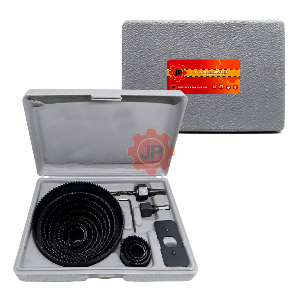 JP 89-002 Hole Saw Set 16 pcs / Mata Bor Holesaw Kayu