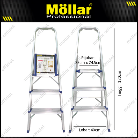 MOLLAR Tangga Rumah Aluminium 3 Step 1.3 meter