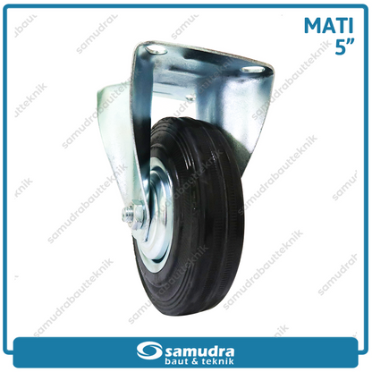 XANDER RODA-349 Roda Karet Hitam Mati 5" - Satuan