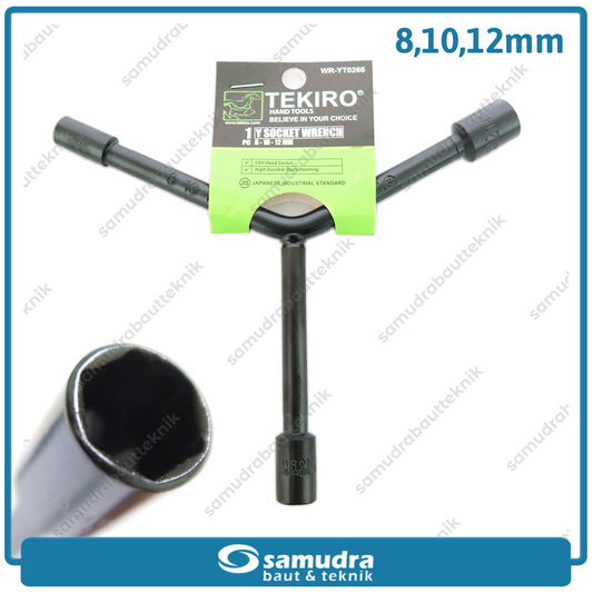 TEKIRO WR-YT0266 Kunci Sok Y Pendek 8-10-12 mm