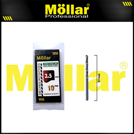 MOLLAR Mata Bor Besi HSS Putih 2.5 mm