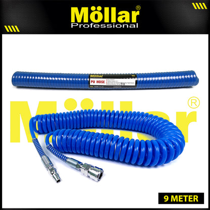 MOLLAR Selang Spiral 9 meter Biru 8 x 5 mm / Selang Recoil