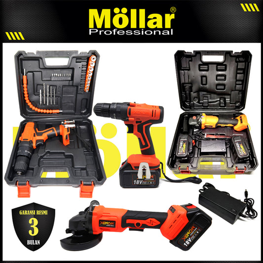 X-2 XENON CDAG Gerinda Cordless 18V 4.0 Ah & CDID Bor Impact Baterai