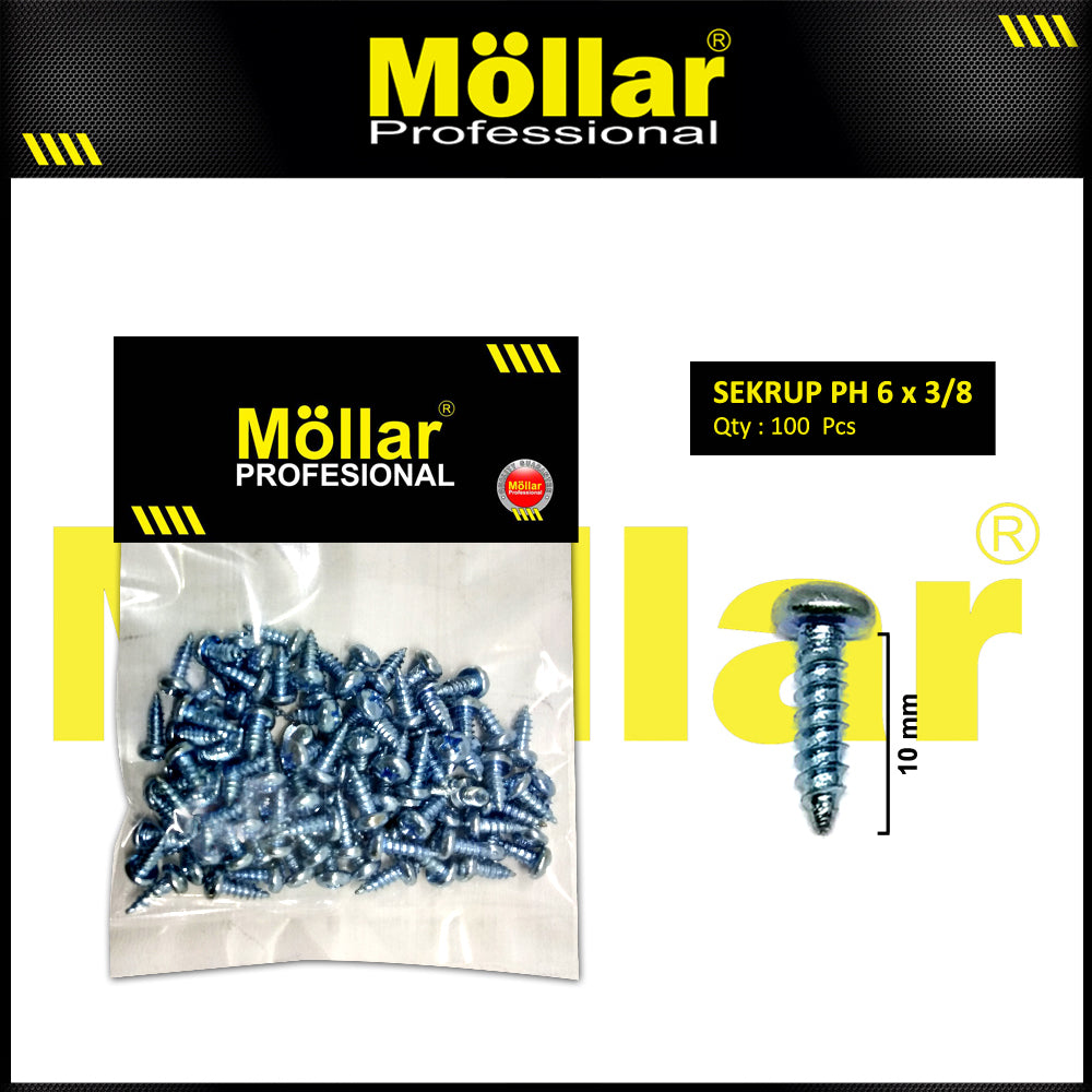 MOLLAR 93-020 Sekrup PH 6 x 3/8 - 100 pcs