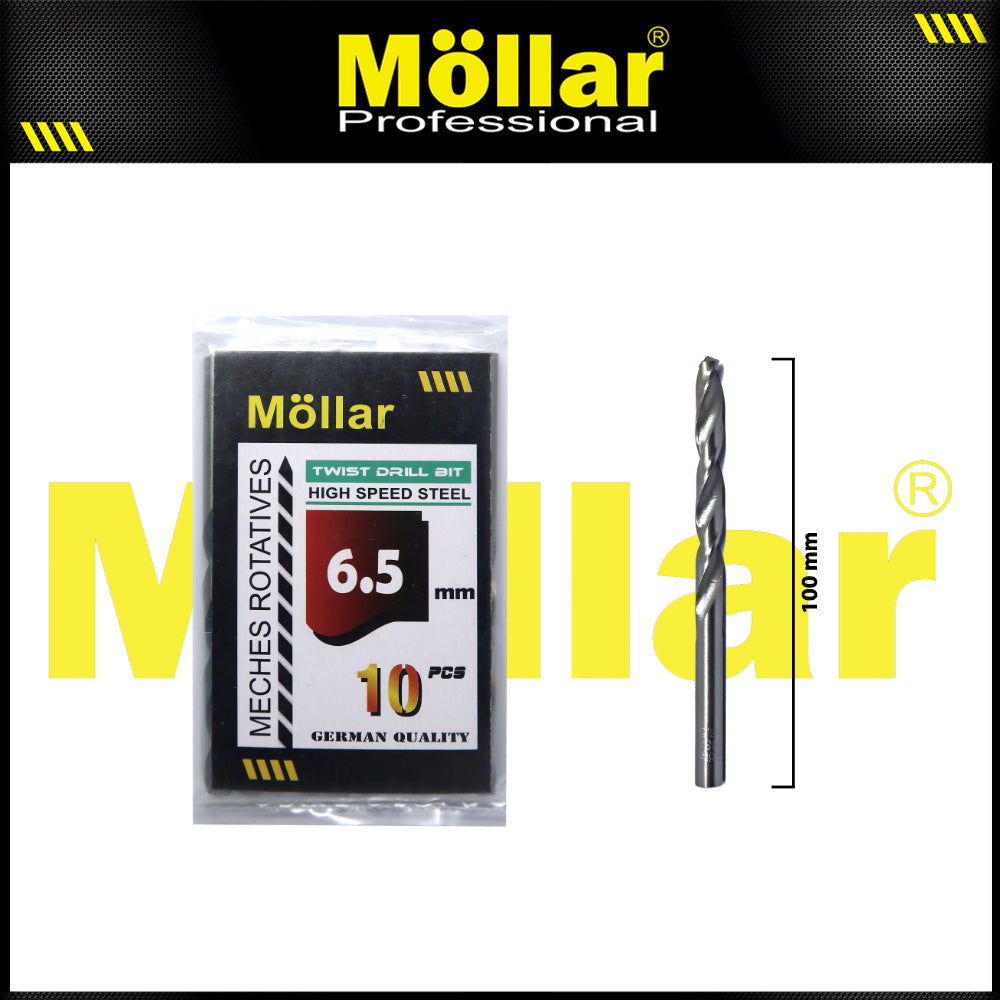 MOLLAR Mata Bor Besi HSS Putih 6.5 mm