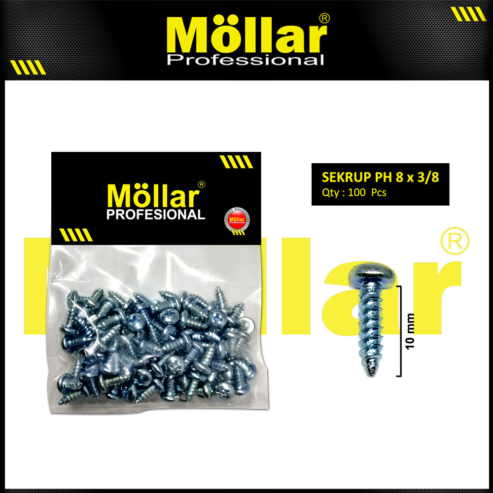 MOLLAR 93-028 Sekrup PH 8 x 3/8 - 100 pcs
