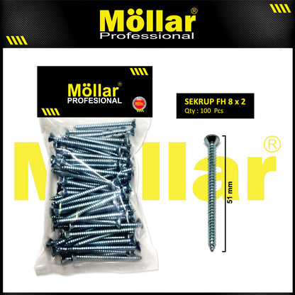MOLLAR 93-060 Sekrup FH 8 x 2 - 100 pcs