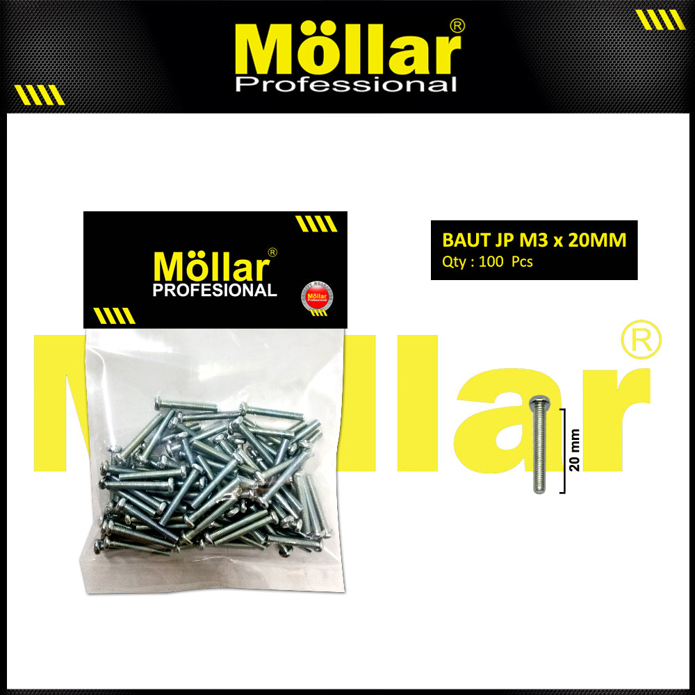 MOLLAR 93-087 Baut JP M3 x 20 - 100 pcs