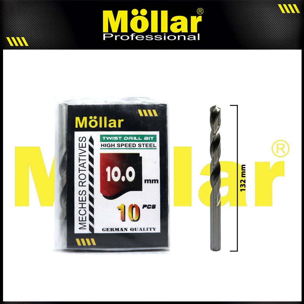 MOLLAR Mata Bor Besi HSS Putih 10 mm