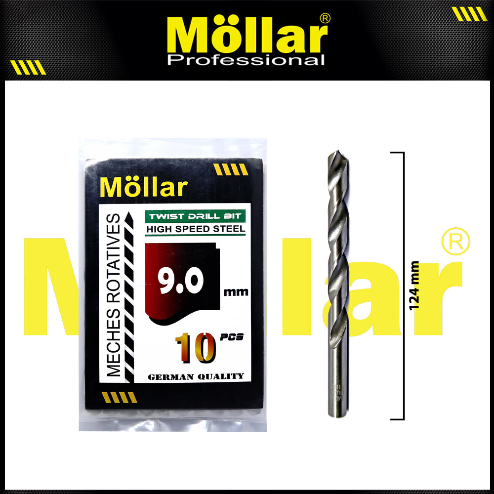 MOLLAR Mata Bor Besi HSS Putih 9 mm