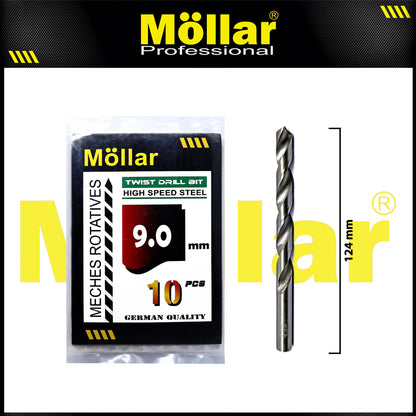 MOLLAR Mata Bor Besi HSS Putih 9 mm