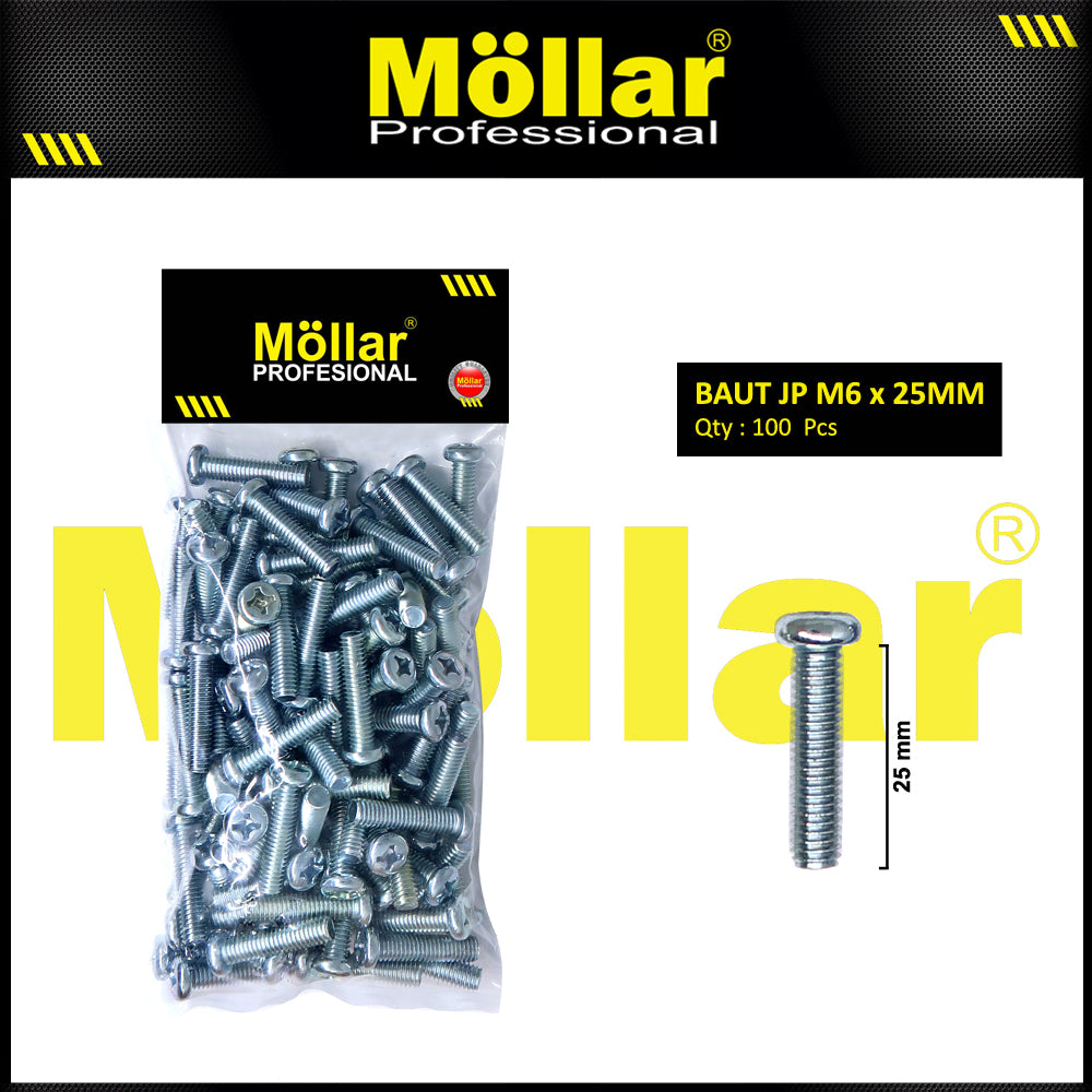 MOLLAR 93-122 Baut JP M6 x 25 - 100 pcs