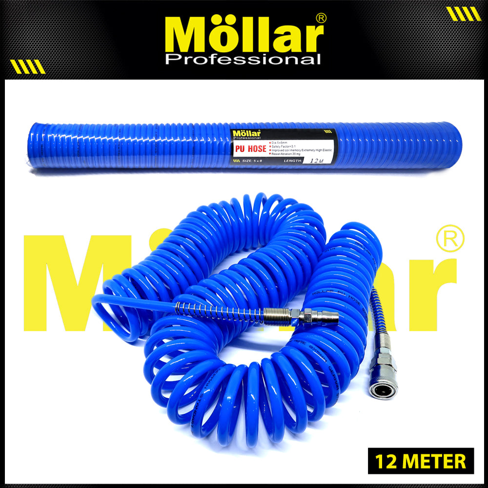 MOLLAR Selang Spiral 12 meter Biru 8 x 5 mm / Selang Recoil